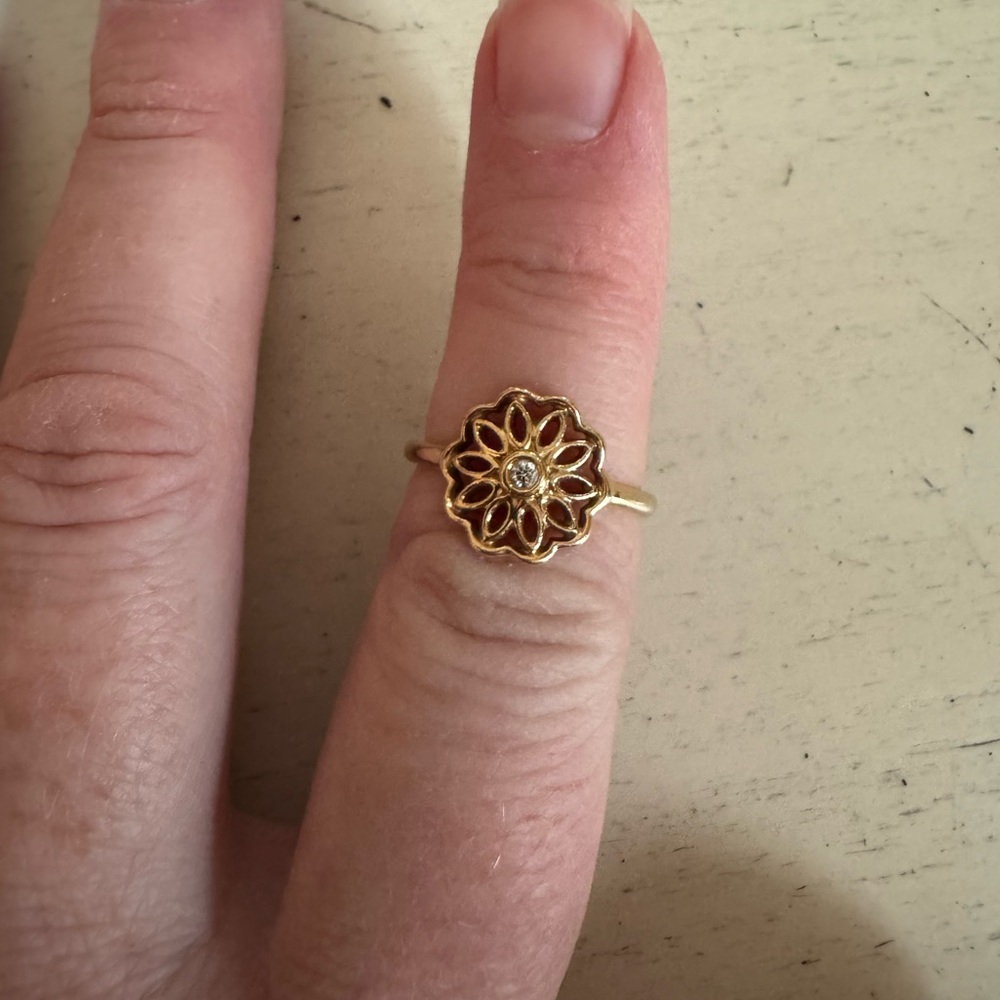 Pandora 14k Gold Radiance Diamond Ring - Picture 3 of 4